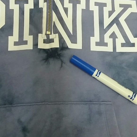 Nwot**PINK VS Logo tye die sweatshirtđź’™ - Picture 5 of 5